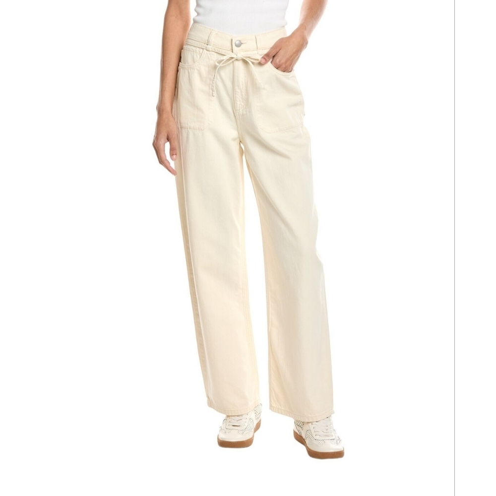 Jason Wu Cream Wide-Leg Drawstring Jeans